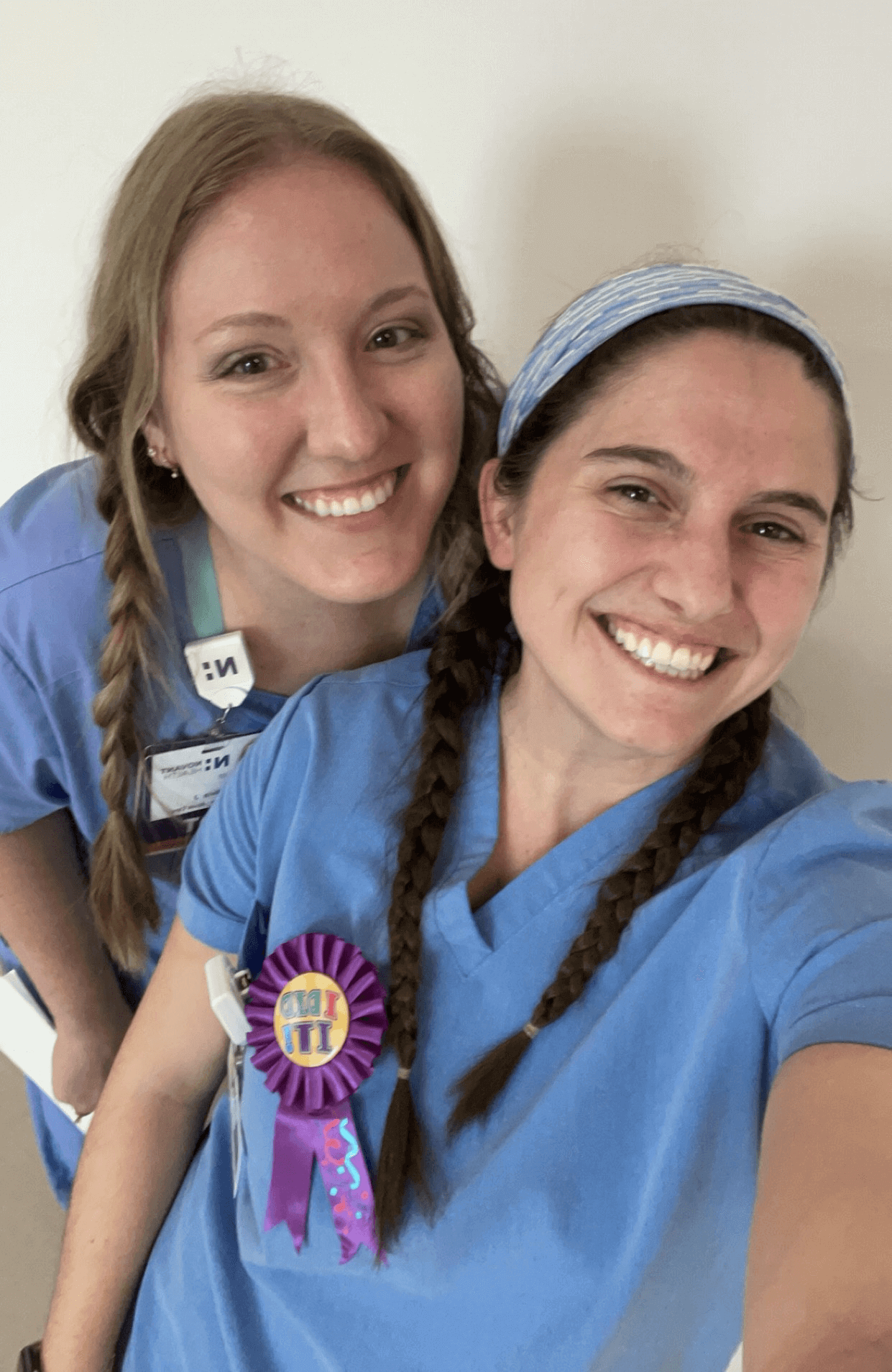 Olivia James (on left)